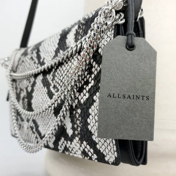 All Saints Handbags - ALLSAINTS Fetch Snake Embossed Leather Crossbody